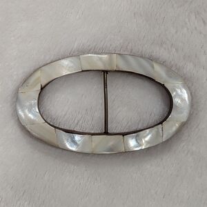Oval Mother of Pearl Belt Buckle